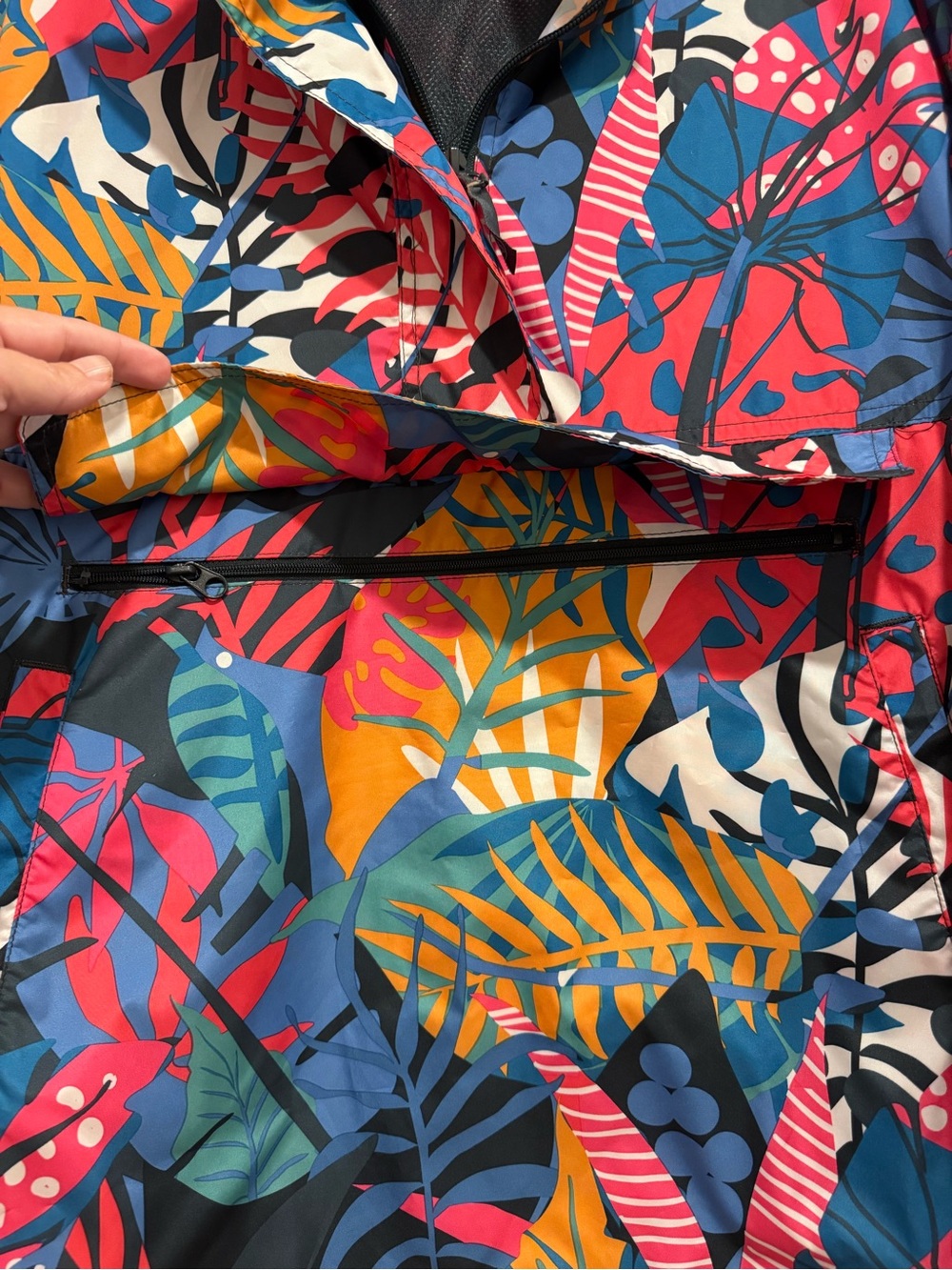 Lauren James Tropical Floral Anorak Windbreaker Pullover Jacket Size S - Picture 4 of 5